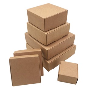 papel Kraft liso corredera de cajón plegable caja de papel de caja de regalo de embalaje de regalo de té de flor de - Product Image 4