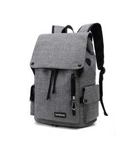 Gris de los hombres impermeable <span class=keywords><strong>moda</strong></span> urbana <span class=keywords><strong>Casual</strong></span> Colegio bolsa de equipaje mochila portátil - Product Image 3