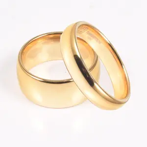 Wollet anel de tungstênio banhado a ouro, casal, novidade 2018
