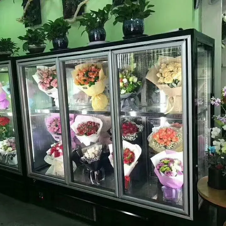 Commercial 4 Glass Door Display Refrigerator for Flower Shop