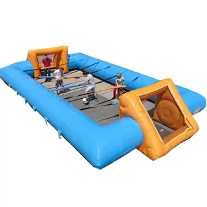 Outdoor giant inflatable human foosball court/human table football field/inflatable human soccer pitch for sale