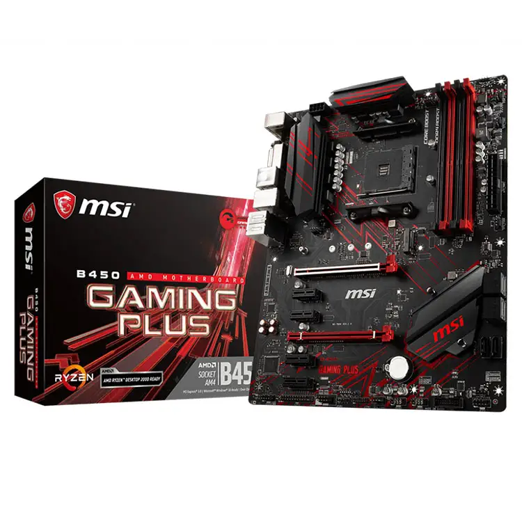 MSI sıcak satış B450 oyun artı 64GB DDR4 AM4 SATA M.2 ATX anakart PC