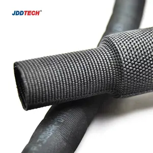 JDD heat resistant braided cable sleeve RoHS approval Heat shrinkable insulation textile tubing