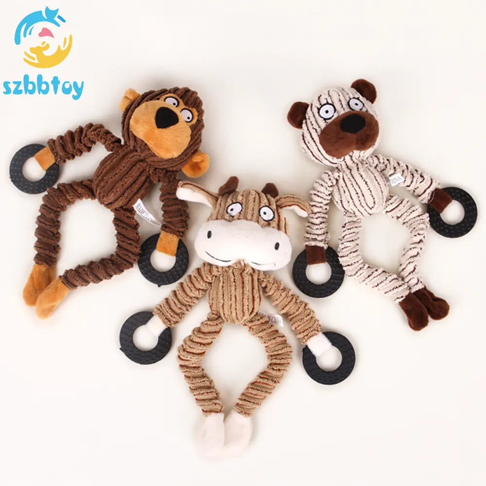 ของเล่นสำหรับให้สุนัขกัดเคี้ยว,ของเล่นมีเสียงสำหรับเคี้ยวเล่นสำหรับกัดเล่นรูปสัตว์รูปหมี/ลิง