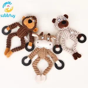 Забавные игрушки для домашних животных, собак, корова/медведь/обезьяна, форма животного, плюшевые игрушки с жевательным звуком, жевательные игрушки-пищалки