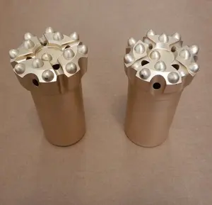Tophammer tapered button bits for drilling