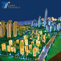 Maqueta de Planificación Urbana en Miniatura con Iluminación LED, Modelo de Ciudad en 3D