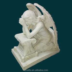 Fábrica personalizada hecha a mano tallada al aire libre de <span class=keywords><strong>la</strong></span> decoración de <span class=keywords><strong>la</strong></span> gran estatua de Ángel llorón de resina - Product Image 1