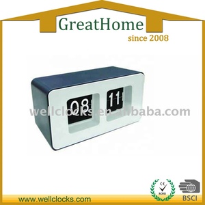 모던한 사각형 디자인 플라스틱 자동 뒤집기 달력 탁상 시계 - Product Image 4