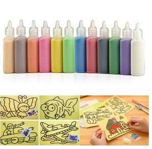Bambini pittura di sabbia <span class=keywords><strong>DIY</strong></span> disegno giocattoli corredo di arte della sabbia per bambini set da colorare artigianato FAI DA TE giocattoli educativi per i bambini - Product Image 5