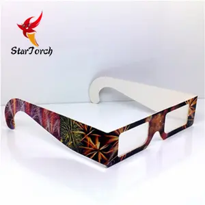2018 оптовая продажа рекламных 3D бумаги очки логотип фейерверк дифракционной 3D очки