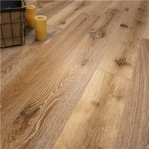 <span class=keywords><strong>Parquet</strong></span> en bois de chêne blanc vieilli, surface brossée en fil profond fumé de 12 mm - Product Image 4