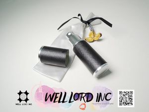 Bolsa atomizadora de monedero hecha a medida cosida a mano de satén plateado Masculino - Product Image 4