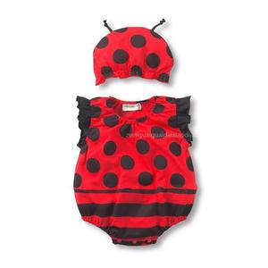 moda de los animales y frutas bebé mameluco 2 unidades mono con casquillo del verano del bebé 100% del mameluco del algodón - Product Image 2