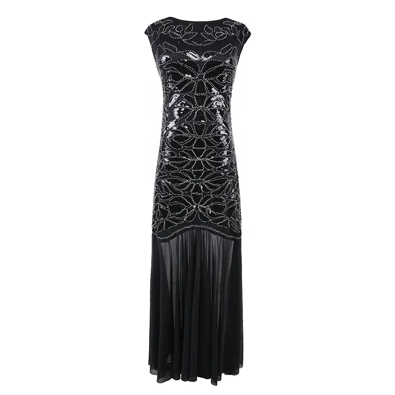 1920 s Vintage Inspiriert Pailletten Verziert Fringe Lange Gatsby Flapper frauen sexy abendkleid