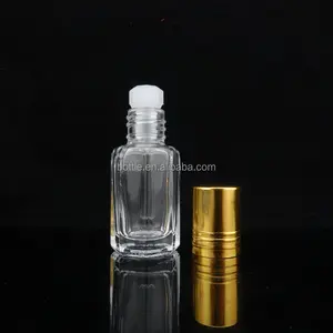 Octagonal Bottle 2.5ml 3ml 6ml 12ml Free Sample Octagonal Shape Glass Perfume Roll on Screen Printing Personal Care Hongyuan