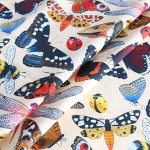 Tela Mezclada de Lino (55%) y Algodón (45%) con Estampado de Mariposas, Impresión Digital, MOQ Bajo, para Vestidos - Product Image 4