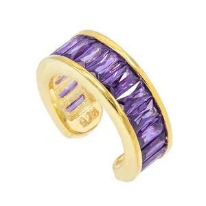 Bijoux bohèmes Bijoux Hip Hop <span class=keywords><strong>Argent</strong></span> 925 Pas de piercing Baguette CZ Boucles <span class=keywords><strong>d</strong></span>'oreilles manchette 2019 - Product Image 5