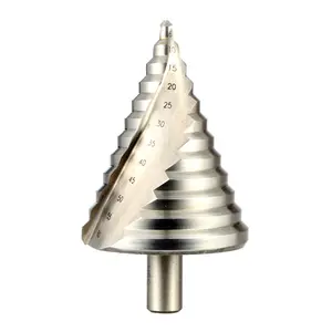 Cannelure en spirale HSS de haute qualité, perceuse pas à pas, perceuse professionnelle de pagode, rainure en spirale efficace 6-60mm, outils de coupe de trous essentiels 1 pièce