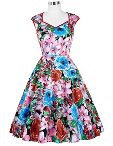 CL007600 Grace Karin Abito Vintage Anni '50 in Cotone con Scollo <span class=keywords><strong>a</strong></span> V e Stampa Floreale - Product Image 4