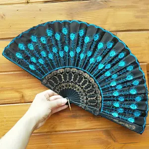 [I AM YOUR FANS] Bán Chạy 9Inch/23CM L Cổ Điển Nhựa Khung Vải Dancing Fan Cho Kỳ Nghỉ Sự Kiện Đám Cưới