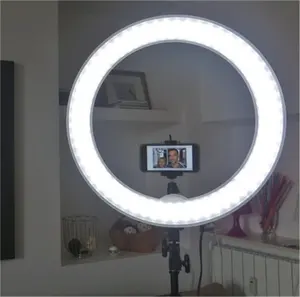 Lampe annulaire LED circulaire RL-18 de 18 pouces avec 240 LED, 50 W, 5500 K, gradation, pour studio vidéo, <span class=keywords><strong>flash</strong></span>, lumière de beauté - Product Image 1