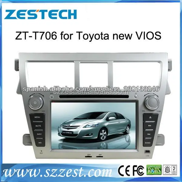 zestech nhà máy oem bảng điều khiển vị trí và 7 inch đôi din xe dvd cho toyota vios 2009 2010 2011 2012