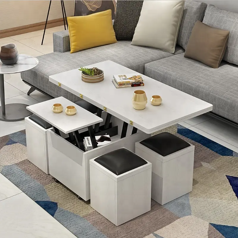 Muebles de sala de tablero de melamina de madera plegable mesa de café