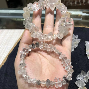 สร้อยข้อมือคริสตัลควอตซ์ปลายคู่,สร้อยข้อมือ <span class=keywords><strong>Herkimer</strong></span> ดิบจากธรรมชาติ - Product Image 4