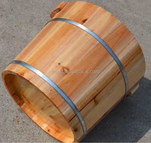 Cubo de madera para masaje de pies, spa, 26,40cm de altura, 37cm de diámetro - Product Image 5