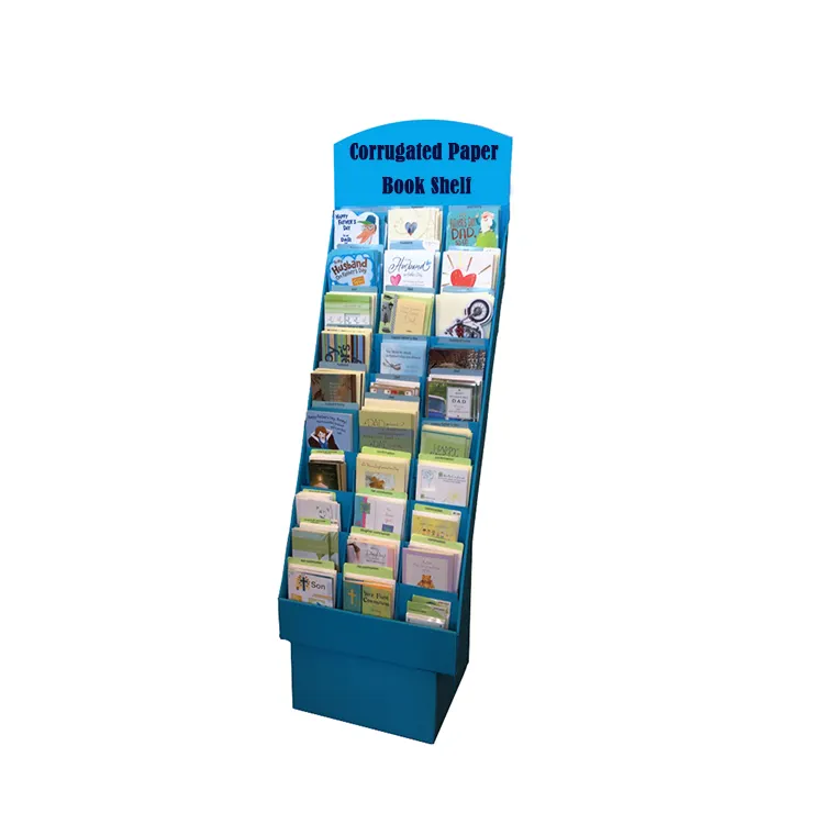 Recycled Materials Corrugated Floor Free standing display for Stationary and Books Display