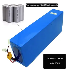 DTP baterai 18650 21700 isi ulang cepat, baterai li-ion 36V 48 V 20ah 30ah 50AH 100AH baterai lithium ion 48 volt