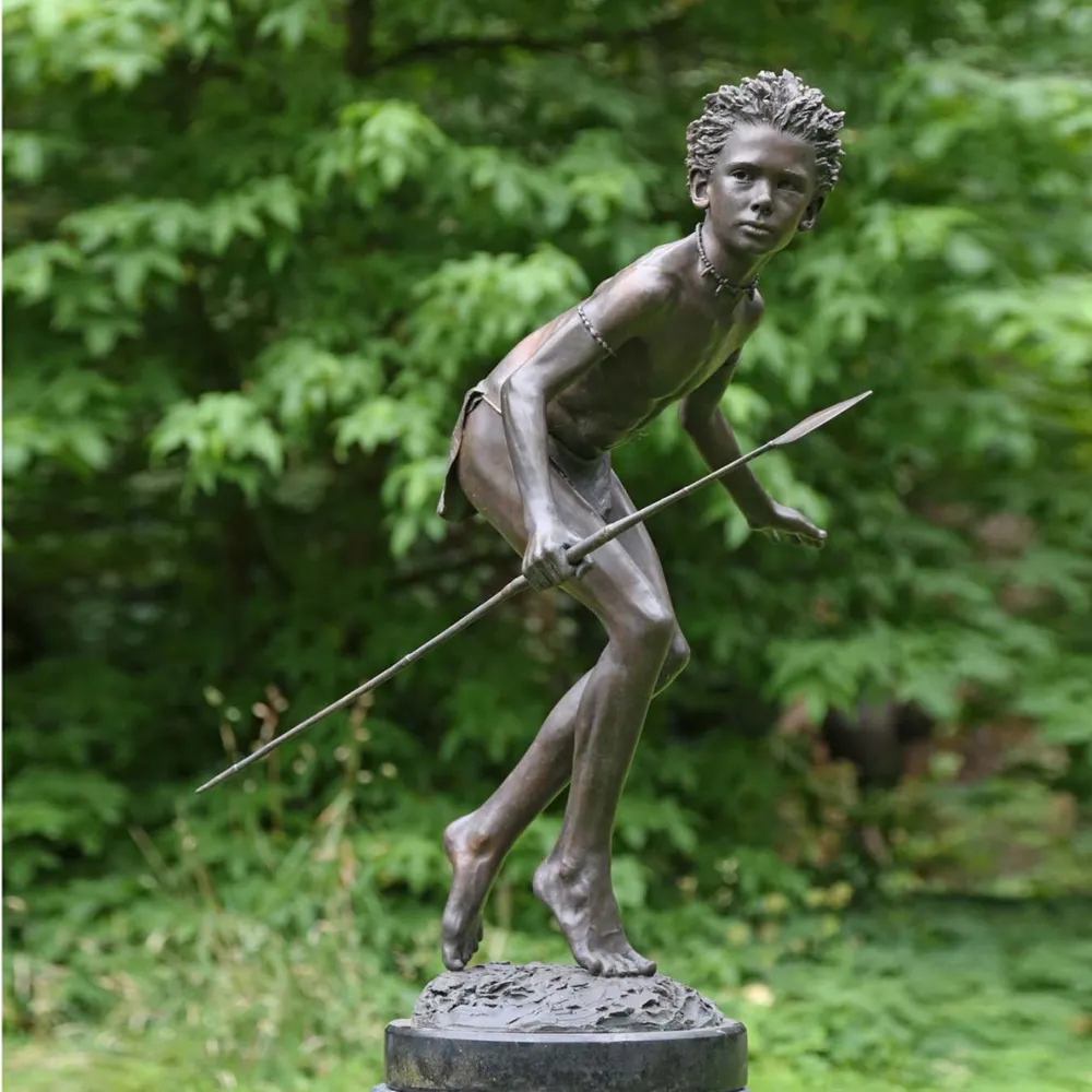 Горячая Распродажа бронзовая скульптура обнаженного мальчика