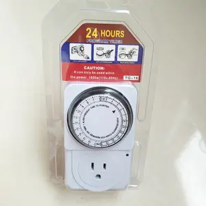 24 Hours Mechanical Programmable Time Swtich USA Socket Plug in Timer 110V 120V