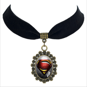 Collar gótico de terciopelo negro, colgante de <span class=keywords><strong>superman</strong></span>, accesorios, Gargantilla, collares para mujer - Product Image 4