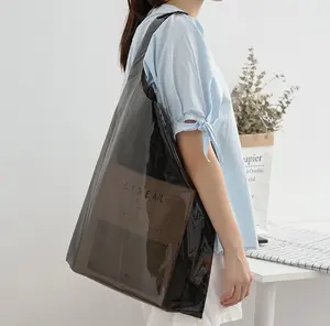 Custom Clear Plastic Pvc Handbag Transparent Beach Bag Tote Bag