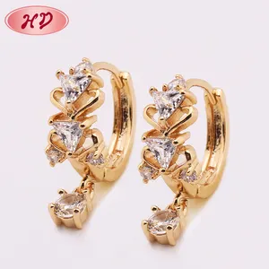 18K Gold Plated Color Change Latest Cute Girls Jewel Earrings