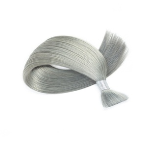 Venta al por Mayor ruso eslavo doble pelo virginal dibujado a granel sin procesar Gery pelo humano para el trenzado - Product Image 1