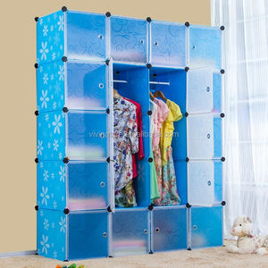 DIY 12 <span class=keywords><strong>Cube</strong></span> Draagbare Closet Organizer Kleding Garderobe Kast Met Deuren - Product Image 4