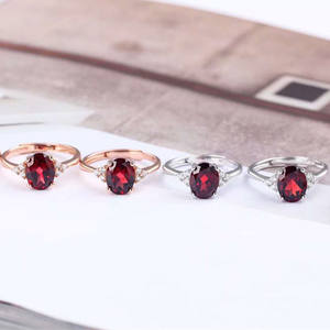 Delle donne di disegno originale ovale sfaccettato cut <span class=keywords><strong>rosso</strong></span> <span class=keywords><strong>granato</strong></span> naturale 925 <span class=keywords><strong>anello</strong></span> in argento - Product Image 3