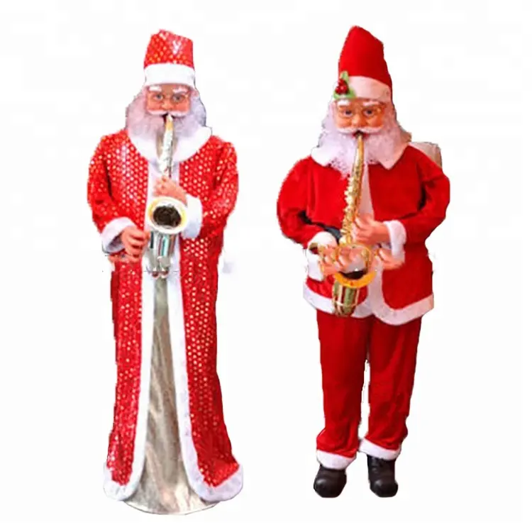 Animated屋外Lifeサイズ音楽サンタクロースの装飾Christmas