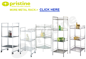 Wholesale Modern Steel Glass Kitchen Food <b>Bathroom</b> <b>Shelves</b> Quality MIT DIY Housewares Corner <b>Storage</b> Furniture EBay Metal Rack - Product Image 5