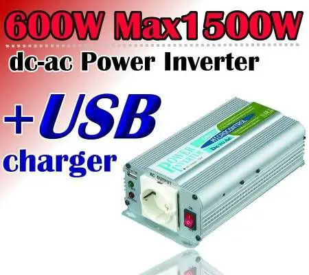 600w max 1.5kw araba güç invertörü USB şarj aleti