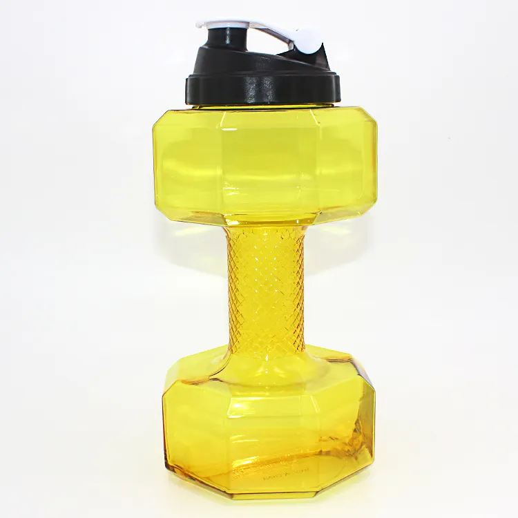 ダンベル型の新しいリリース空のプラスチック製ウォーターボトル、2.2Lフロストダンベルウォーターボトル