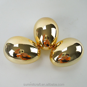 Custom Wholesale Electropalted Gold Decor Table Decorative <strong>Ceramic</strong> Shinny Golden Easter <strong>Eggs</strong> - Product Image 6