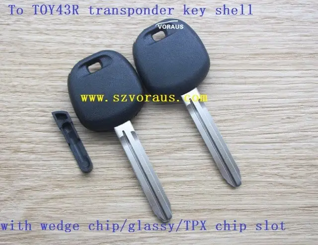 Nieuwe ontwerp TOY43R transponder sleutel geval shell (met wedge chip/glazige/TPX chip slot)