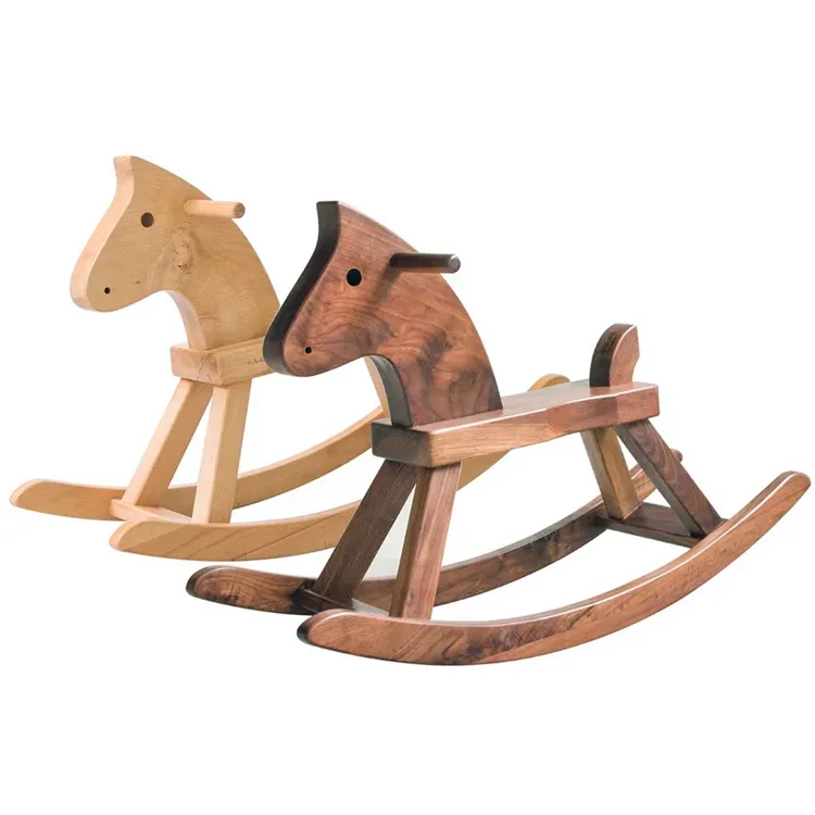 Tùy Chỉnh Collins 2019 Bán Hot Walnut Gỗ Cưỡi Đồ Chơi Trẻ Em Bằng Gỗ Rocking Horse Để Bán