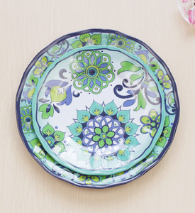 Piatti da Cena in Melamina Cynthia Rowley Wary Medallion Scroll Blu 11\" Piatto in Plastica - Product Image 2