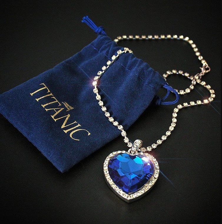 Titanic Blue Heart Necklace Elegant Jewelry for Women