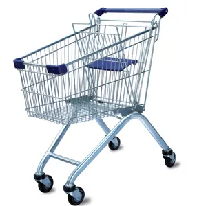 Steel Manufacturer Factory supplier supermarket store market shopping steel trolley push carts with wheels